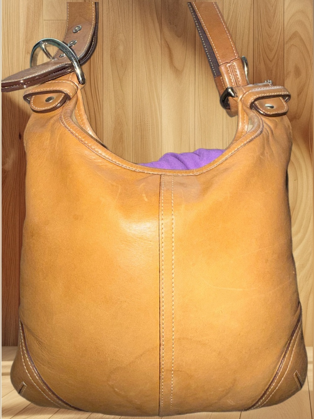 Coach 9549 Soho Leather Hobo Shoulder Bag Camel Tan - Picture 2 of 9
